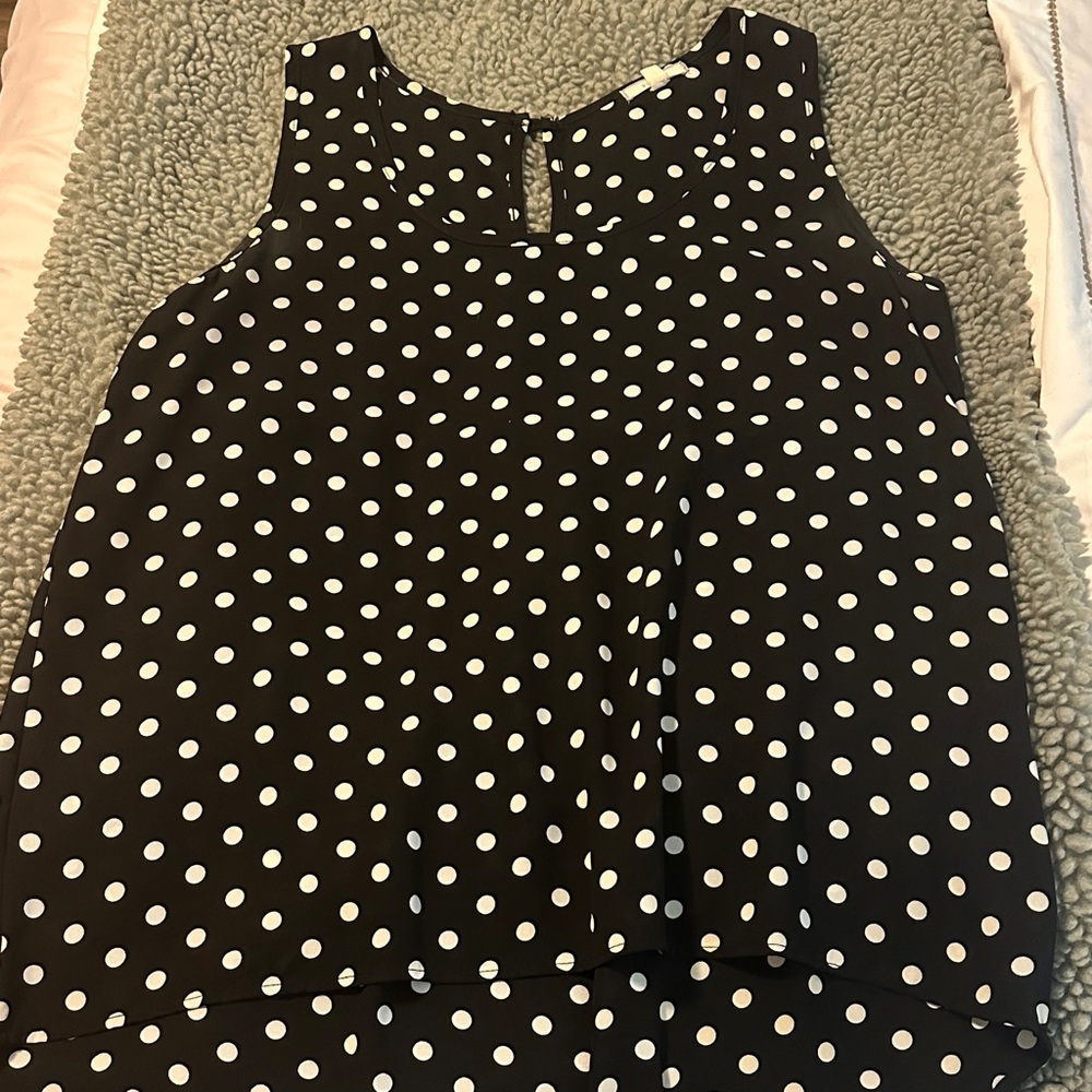 Polka Dot Sleeveless Blouse